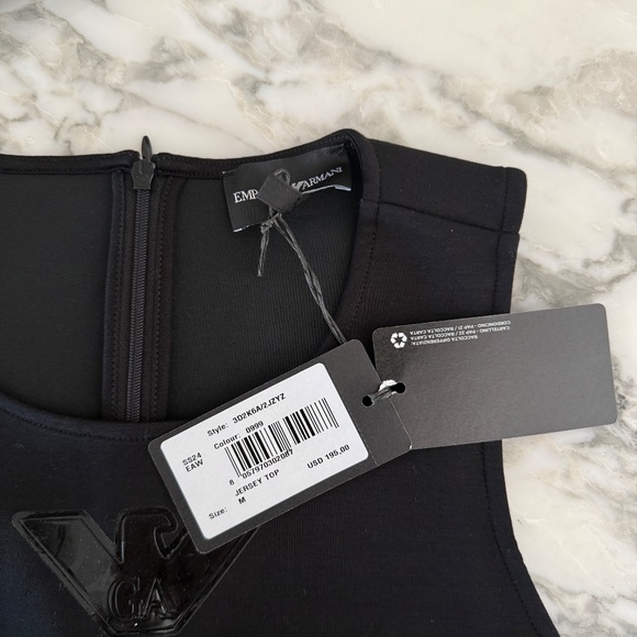 EA7 EMPORIO ARMANI Womans Gray GA Logo Stretch Tank Top MED/Sm, 3D2K6A - Picture 8 of 9